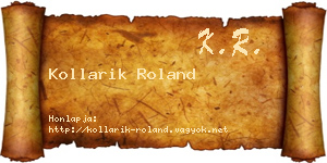Kollarik Roland névjegykártya